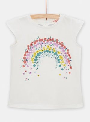 Παιδική Μπλούζα για Κορίτσια Flower Rainbow – ΕΚΡΟΥ