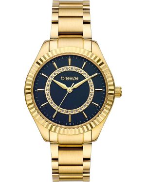 BREEZE Magnificent Crystals – 212471.3, Gold case with Stainless Steel Bracelet
