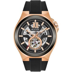 BULOVA Mechanical Automatic – 98A177 Rose Gold case with Black Rubber Strap