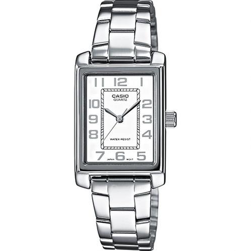 casio collection ltp 1234pd 7bef silver case with stainless steel bracelet image1