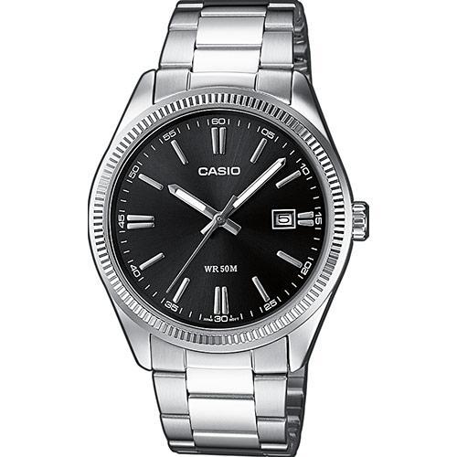 casio collection sport mtp 1302pd 1a1vef silver case with stainless steel bracelet image1