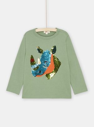 Παιδική Μακρυμάνικη Μπλούζα για Αγόρια Khaki Rhino – ΠΡΑΣΙΝΟ