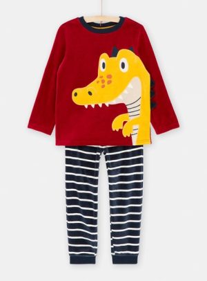 Παιδικές Μακρυμάνικες Πιτζάμες για Αγόρια Red Dinosaur – ΚΟΚΚΙΝΟ