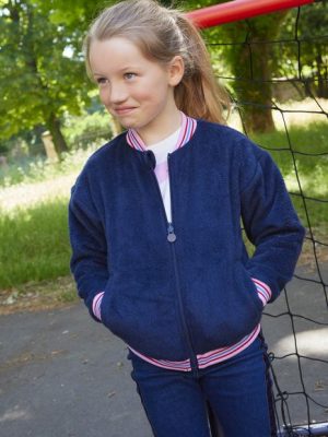 Παιδικό Jacket για Κορίτσια Διπλής Όψης Navy Blue Flowers – ΜΠΛΕ