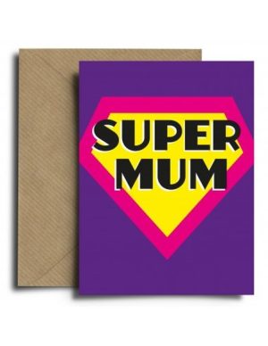 Ευχετήρια Κάρτα Super Mum – ΠΟΛΥΧΡΩΜΟ