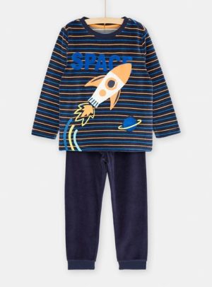 Παιδικές Μακρυμάνικες Πιτζάμες για Αγόρια Blue Spaceship – ΜΠΛΕ