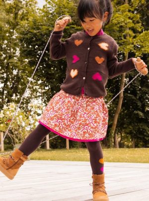 Παιδική Μακρυμάνικη Ζακέτα για Κορίτσια Brown Hearts – ΚΑΦΕ