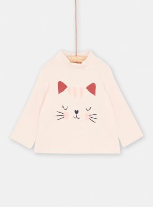 Βρεφική Μακρυμάνικη Μπλούζα για Κορίτσια Light Pink Kitty – ΡΟΖ