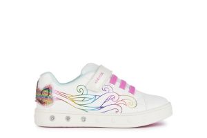 Παιδικά Παπούτσια GEOX για Κορίτσια Rainbow Unicorn – ΛΕΥΚΟ