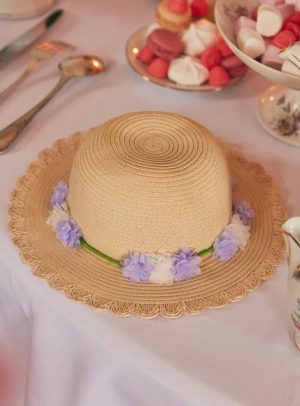 Βρεφικό Καπέλο για Κορίτσια Straw Flowers – ΛΕΥΚΟ