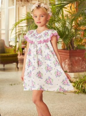 Παιδικό Φόρεμα για Κορίτσια Pink White Flowers – ΛΕΥΚΟ
