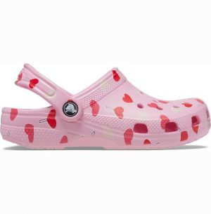 Crocs Crocband Βρεφικά Σαμπό Pink Hearts – ΠΟΛΥΧΡΩΜΟ