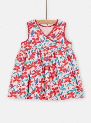 Βρεφικό Φόρεμα για Κορίτσια Red Pattern – ΕΚΡΟΥ