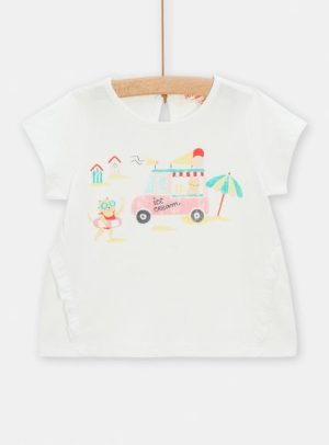 Βρεφική Μπλούζα για Κορίτσια Ice cream – ΕΚΡΟΥ