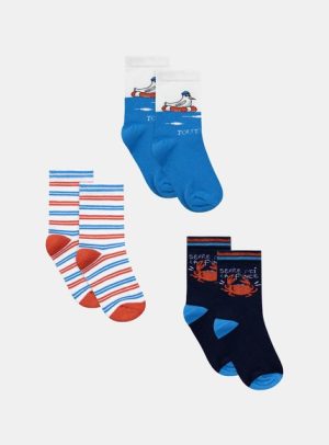 Παιδικές Κάλτσες για Αγόρια Sailing 3 τμχ – ΛΕΥΚΟ