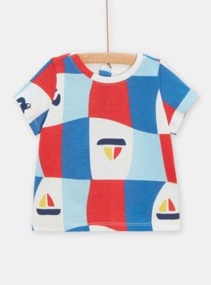 Βρεφική Μπλούζα για Αγόρια Abstract Summer – ΕΚΡΟΥ