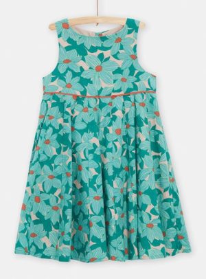 Παιδικό Φόρεμα για Κορίτσια Blue Green Flowers – ΡΟΖ