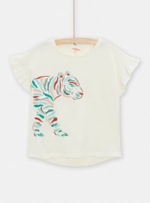 Παιδική Μπλούζα για Κορίτσια White Tiger – ΕΚΡΟΥ