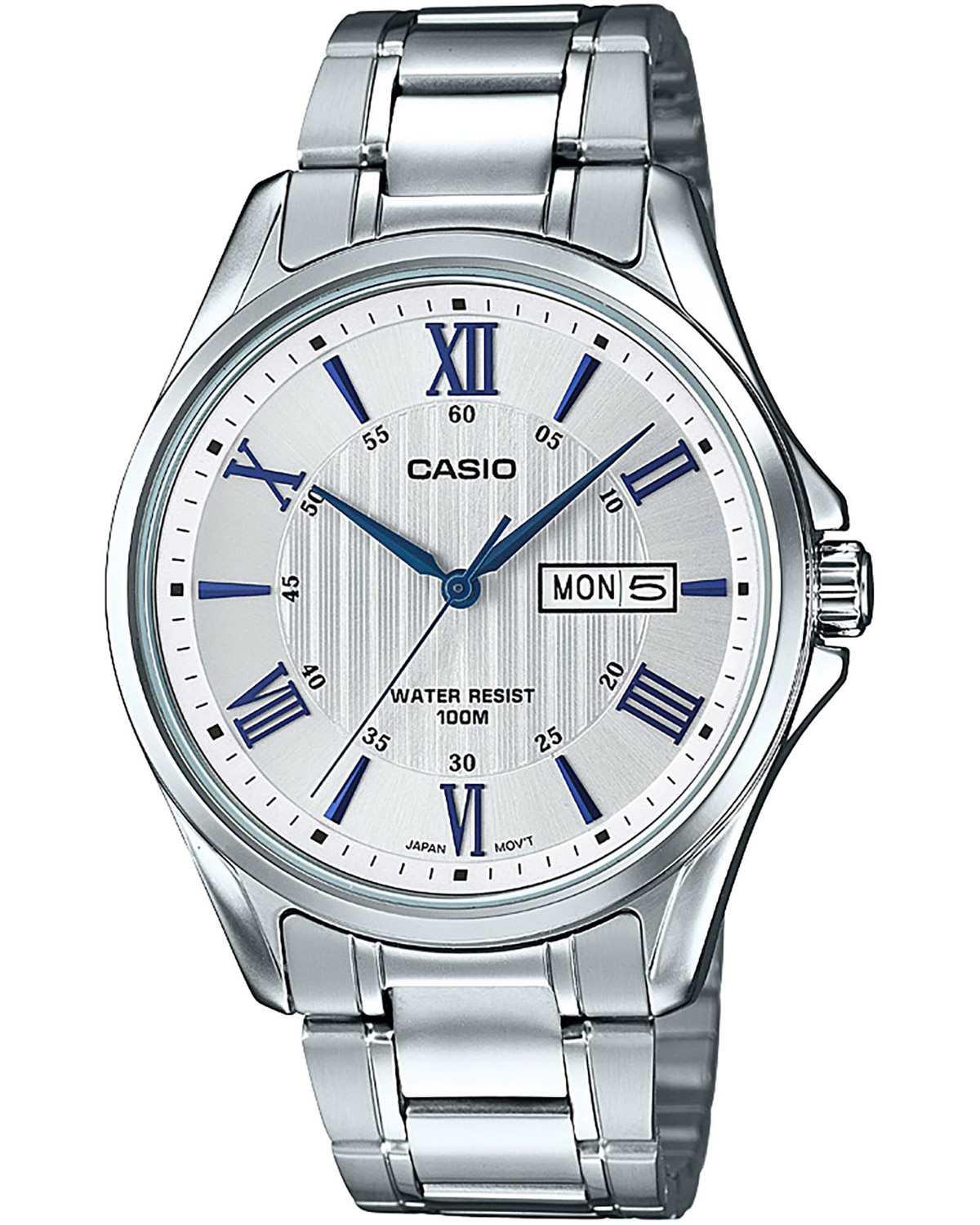 casio collection mtp 1384d 7a2vef silver case with stainless steel bracelet image1