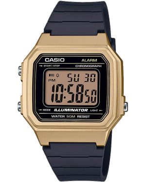 CASIO Collection – W-217HM-9AVEF, Gold case with Black Rubber Strap
