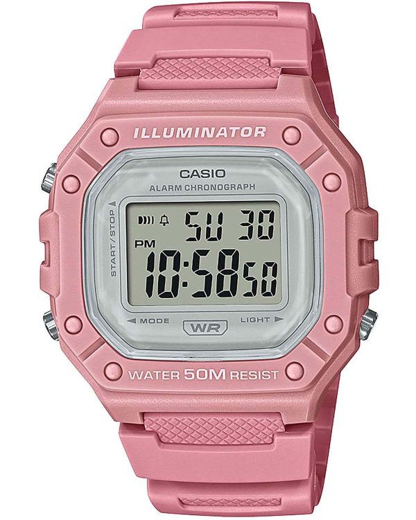 casio sport w 218hc 4avef pink case with pink rubber strap image1