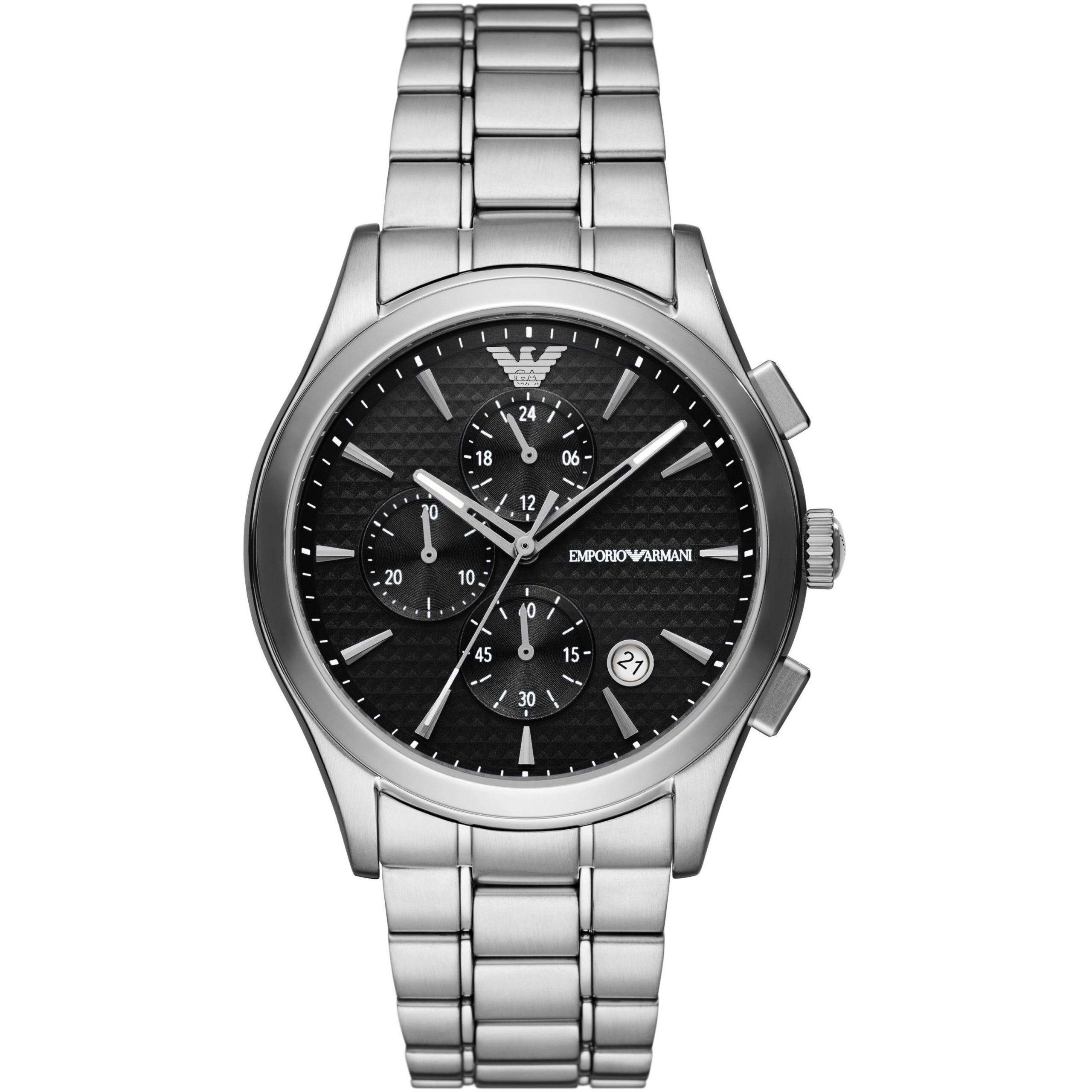 emporio armani paolo chronograph ar11602 silver case with stainless steel bracelet image1 scaled