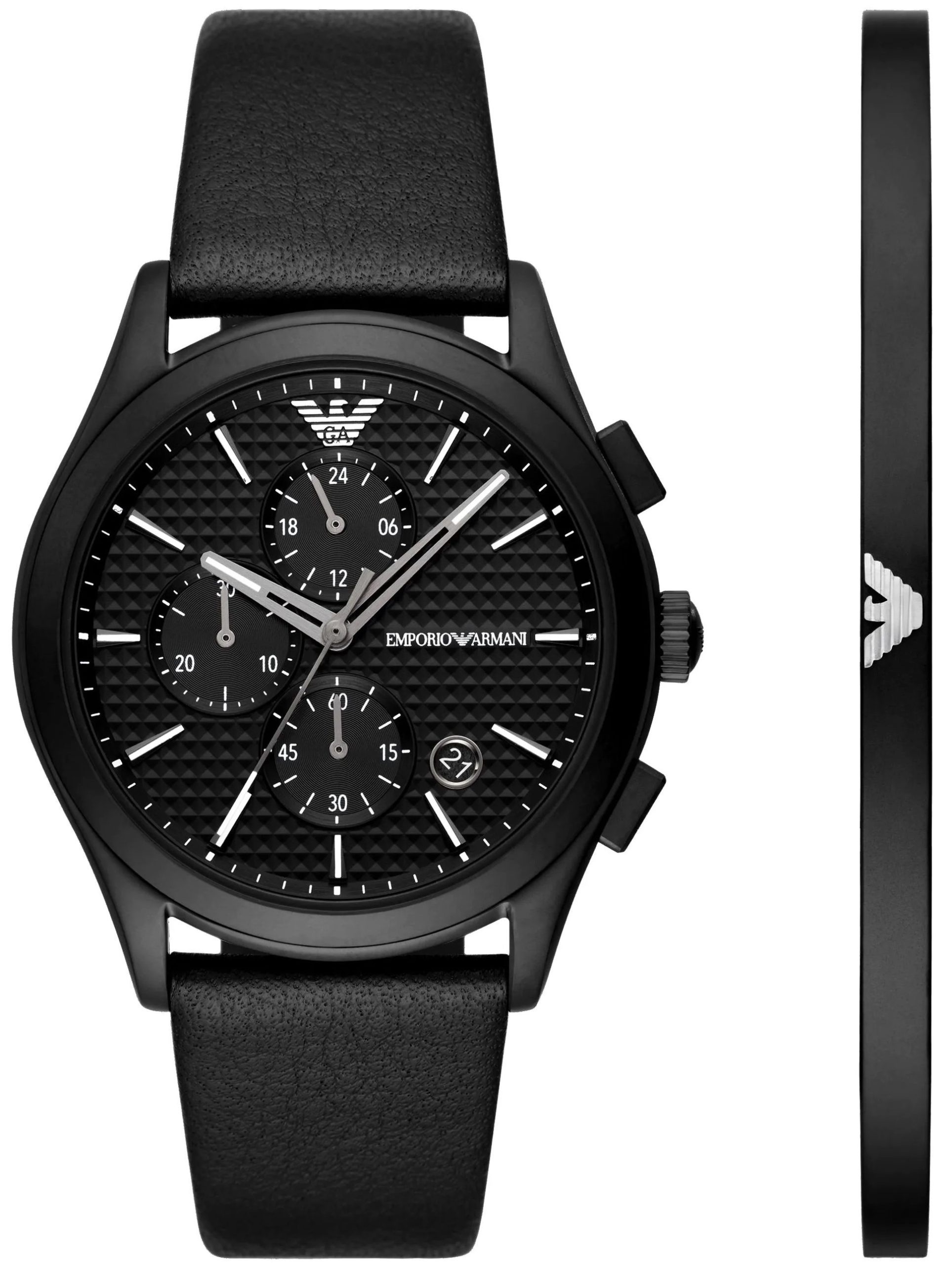 emporio armani paolo chronograph gift set ar80070 black case with black leather strap image1 1 scaled
