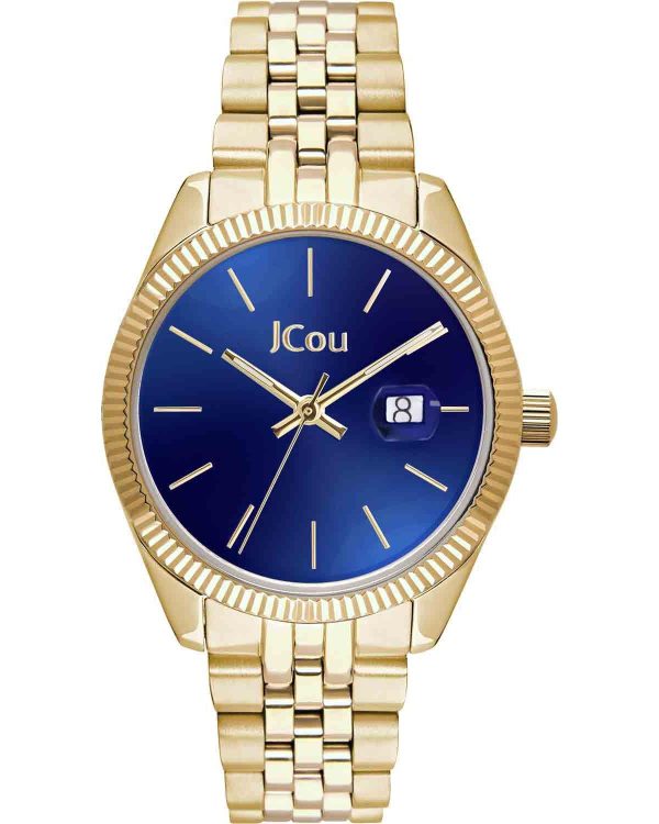 jcou queen s mini ju17031 10 gold case with stainless steel bracelet image1