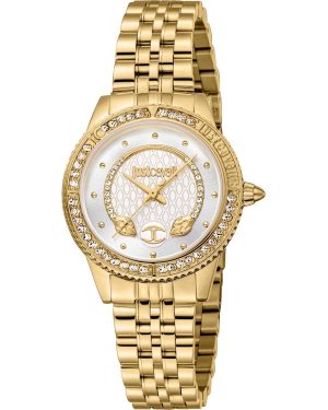 JUST CAVALLI Snake Crystals – JC1L275M0045, Gold case with Stainless Steel Bracelet