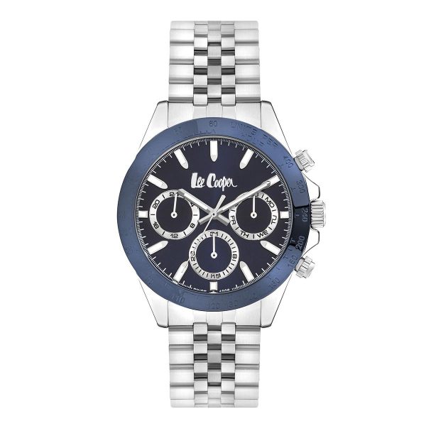 lee cooper men s lc07963 390 silver case with stainless steel bracelet image1