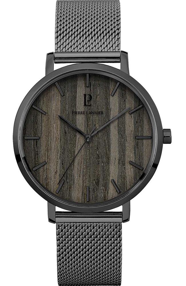 pierre lannier nature 241d488 grey case with stainless steel bracelet image1