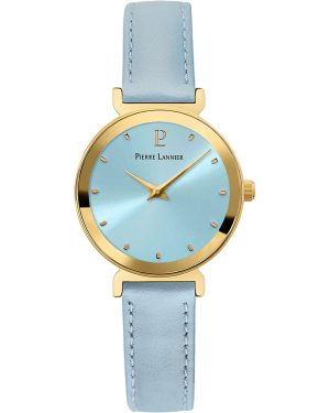 PIERRE LANNIER Pure – 035R566, Gold case with Light Blue Leather strap