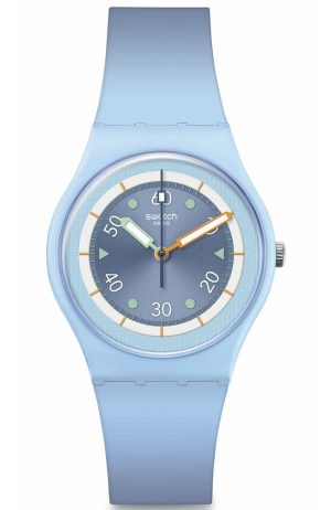 SWATCH Frozen Waterfall – SO31L100, Light Blue case with Light Blue Rubber Strap