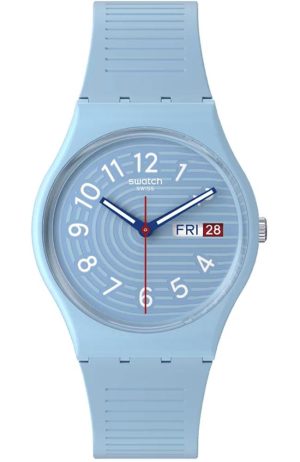 SWATCH Trendy Lines In The Sky – SO28S704, Light Blue case with Light Blue Rubber Strap