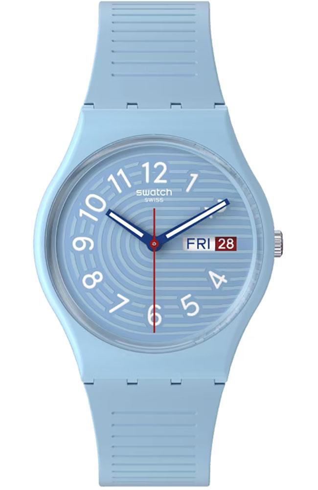 swatch trendy lines in the sky so28s704 light blue case with light blue rubber strap image1
