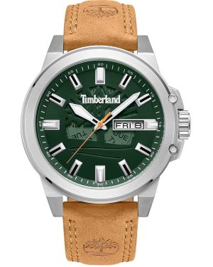 TIMBERLAND CANFIELD – TDWGB0040802, Silver case with Brown Leather Strap