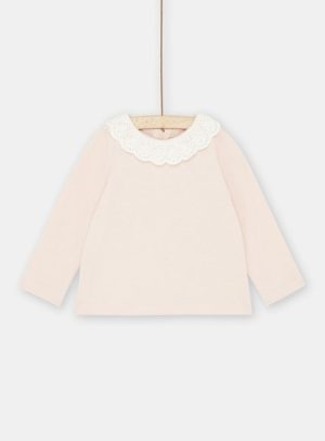 Βρεφική Μακρυμάνικη Μπλούζα για Κορίτσια Pink Lace – ΡΟΖ
