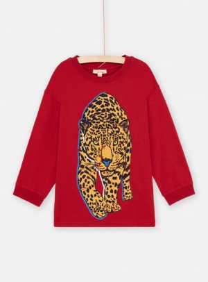 Παιδική Μακρυμάνικη Μπλούζα για Αγόρια Κόκκινη Tiger – ΚΟΚΚΙΝΟ