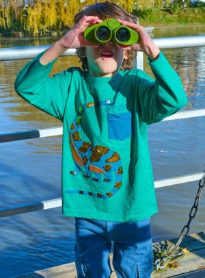 Παιδική Μακρυμάνικη Μπλούζα για Αγόρια Πράσινη Diplodocus – ΠΡΑΣΙΝΟ