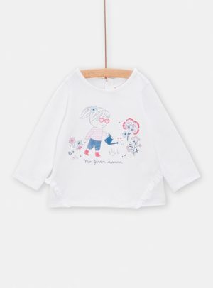 Βρεφική Μακρυμάνικη Μπλούζα για Κορίτσια Λευκή Little Girl – ΛΕΥΚΟ