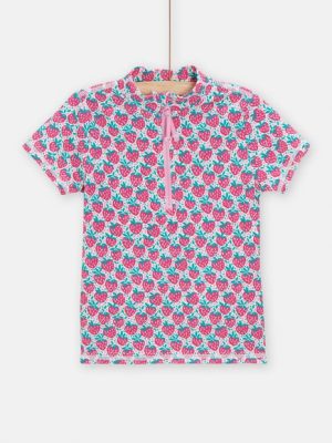 Παιδική Αντηλιακή Μπλούζα Θαλάσσης για Κορίτσια Strawberries – ΕΚΡΟΥ