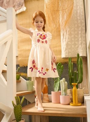 Παιδικό Φόρεμα για Κορίτσια Ecru Flowers – ΕΚΡΟΥ