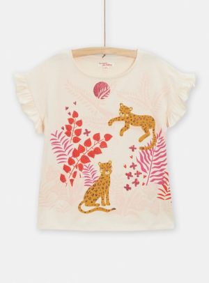 Παιδική Μπλούζα για Κορίτσια Blooming Tigers – ΕΚΡΟΥ