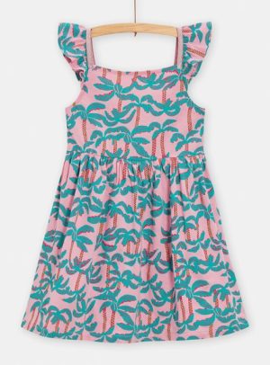 Παιδικό Φόρεμα για Κορίτσια Pink Palm Trees – ΜΩΒ