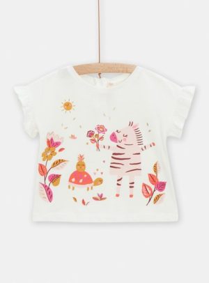 Βρεφική Μπλούζα για Κορίτσια Spring Zebra – ΕΚΡΟΥ