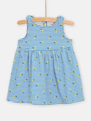 Βρεφικό Φόρεμα Lemon Stripes για Κορίτσια – ΛΕΥΚΟ
