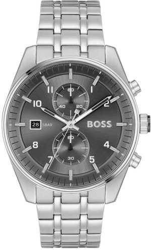 BOSS Skytravel Chronograph – 1514151, Silver case with Stainless Steel Bracelet