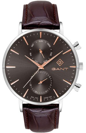 GANT Park Hill III – G121007 , Silver case with Brown Leather Strap